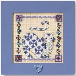 Jim Shore Quilted Cats - Sapphire MAIN