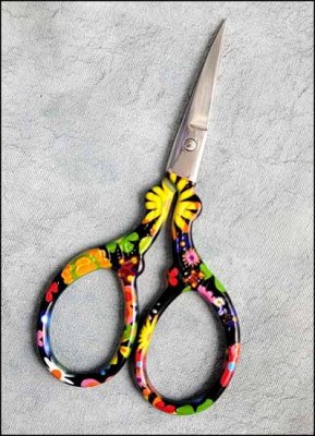 Embroidery Scissors - Navy Floral 3.6" MAIN
