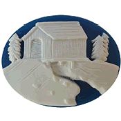 Kelmscott Designs Needle Minder - Winter Covered Bridge MAIN