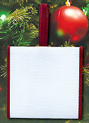 Banded Ornament - 14ct White Aida w/ Burgundy Trim THUMBNAIL