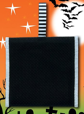 Banded Ornament - 14ct Black w/ Black & White Trim (Orange Ribbon) MAIN