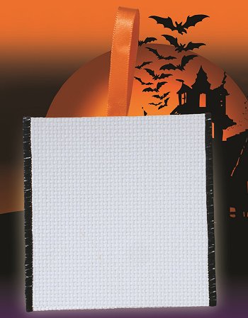 Banded Ornament - 14ct White Aida w/ Black Trim MAIN