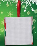 Banded Ornament - 14ct White Aida w/ Christmas Trim THUMBNAIL