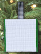 Banded Ornament - 14ct White Aida w/ Green Trim THUMBNAIL