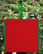 Banded Ornament - 14ct Red Aida w/ Green Trim THUMBNAIL