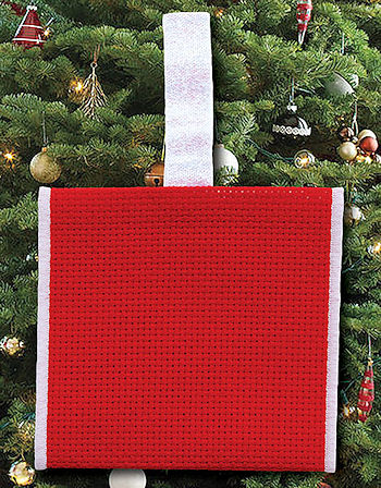 Banded Ornament - 14ct Red Aida w/ White Trim MAIN