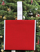 Banded Ornament - 14ct Red Aida w/ White Trim THUMBNAIL