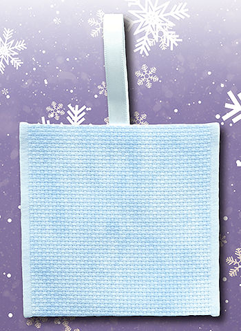 Banded Ornament - 14ct Vintage Blue Whisper Aida w/ White Trim MAIN