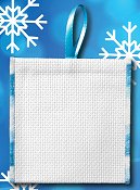 Banded Ornament - 14ct White Aida w/ Variegated Blue Trim THUMBNAIL