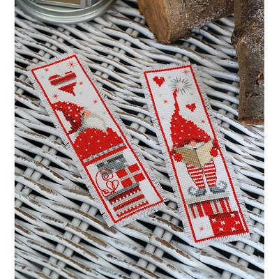 Vervaco Cross Stitch Kit - Christmas Gnome Bookmarks MAIN