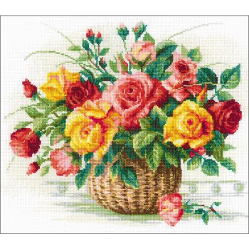 Riolis Cross Stitch Kit - Basket With Roses MAIN