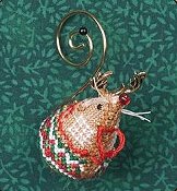 photo of Just Nan - Gingerbread Reindeer Mouse cross stitch pattern with embellishments THUMBNAIL