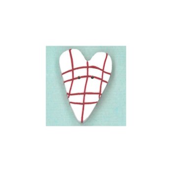 Jabco Button - RW1002 White Plaid Heart MAIN