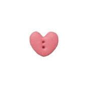 Button - Coral Folk Heart, Small THUMBNAIL