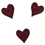 Button - Dark Red Folk Heart, Small (Set of 3) MAIN