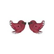 Button - Dark Red Birds (pair-S) THUMBNAIL