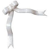 Button - Long White Glitter Bow MAIN