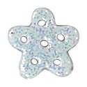 Button - Blue Glitter Snowflake, Small MAIN