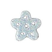 Button - Blue Glitter Snowflake, Medium