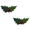 Button - Two Tone Holly (Set of 2) MAIN
