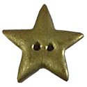 Button - Metallic Gold Star, Small Medium