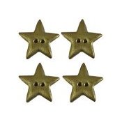Button - Metallic Gold Star (Qty 4) THUMBNAIL