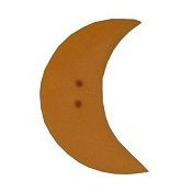 Button - Glow Orange Crescent Moon, Medium MAIN