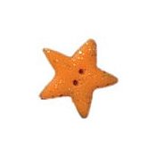 Button - Orange Glitter Star, Small/Medium THUMBNAIL