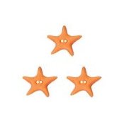 Button - Glow Orange Star - Set of 3 THUMBNAIL