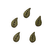 Button - Dusty Green Leaf, Medium, Set of 5 MAIN