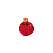 Button - Red Glitter Ornament w/ Gold Top MAIN