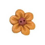 Button - Gold Six Petal Flower THUMBNAIL