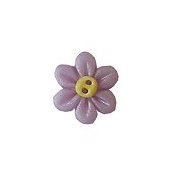 Button - Purple Six Petal Flower w/Yellow Center THUMBNAIL