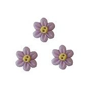 Button - Purple Six Petal Flower (Qty 3) THUMBNAIL