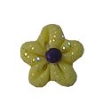 Button - Pale Yellow Glitter Flower, Small MAIN