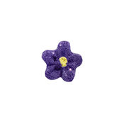 Button - Purple Glitter Flower, Small THUMBNAIL