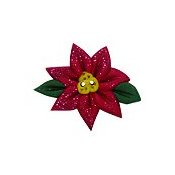Button - Glitter Poinsettia, Medium THUMBNAIL