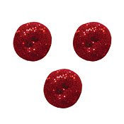 Button - Red Glitter Ball, Small (Set of 3) THUMBNAIL