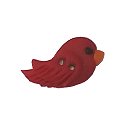 Button - Right-Facing Sitting Red Bird MAIN