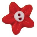 Button - Red Flower w/ White Center, small MAIN