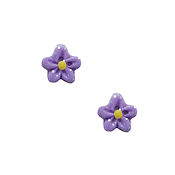 Button  - Purple Glitter Flower Head, Small - Set of 2 MAIN