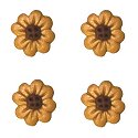 Button - Gold 8-Petal Flowerhead (Qty 4) MAIN