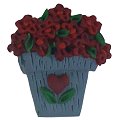 Button - Flower Pot with Hearts & Flowers MAIN