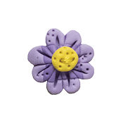 Button - Two Tone Violet Flower Head MAIN