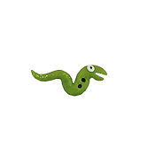Button - Green Toxic Slug, Small MAIN
