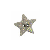 Button - Silver Disco Star, Small Medium MAIN