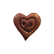 Button - Dark Red Imprint Heart, Small MAIN