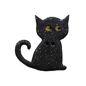 Button - Magical Cat, Black MAIN