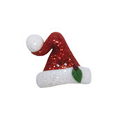 Button - Red Santa Hat, Small MAIN