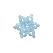 Button - Blue Icy Snowflake, Small MAIN